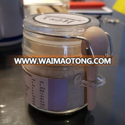 Wholesale glass jar with spoon and ceramic lid