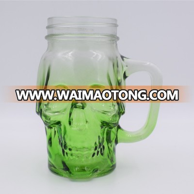 480ml skull jars with handle for beverage drinking