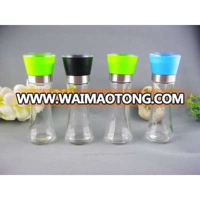 Kitchenware salt and black pepper grinder for sale with colored lid