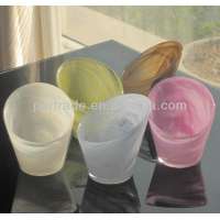 Colored votive glass candle holders